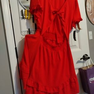 Beautiful front tie red dress